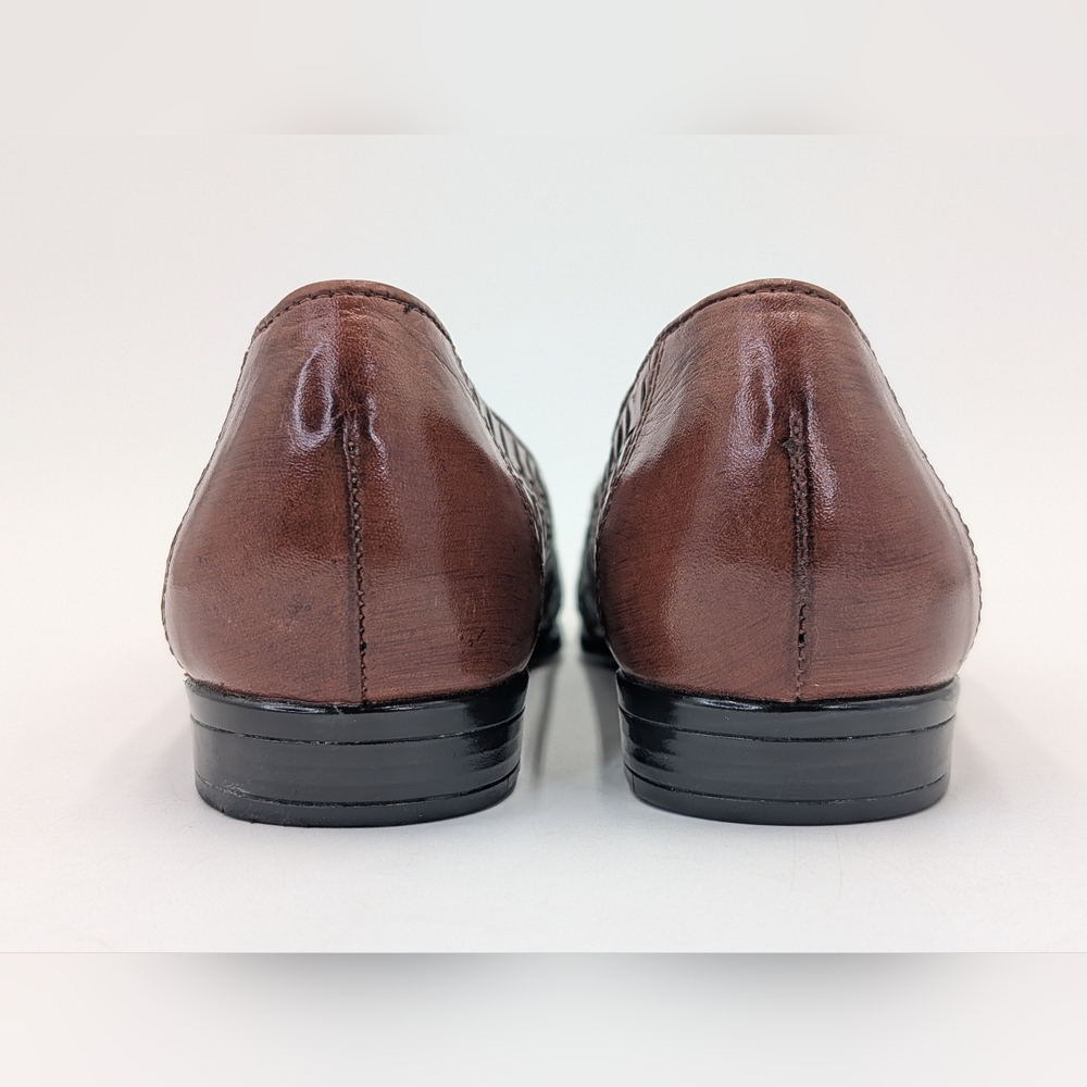 Trotters Women's US Size 8.5N / EU 39 Loafers Brown Woven Leather Uppers Flats - Picture 14 of 17